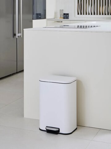 한샘 디럭스 스텐페달 휴지통 20L 화이트