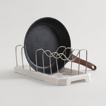 HICKIES 주방 후라이팬 정리대 냄비뚜껑 7구정리 길이조절 선반 씽크대 수납