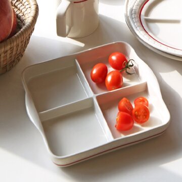 [시라쿠스] 쉐난고 카디날 사각 4칸나눔접시 1p