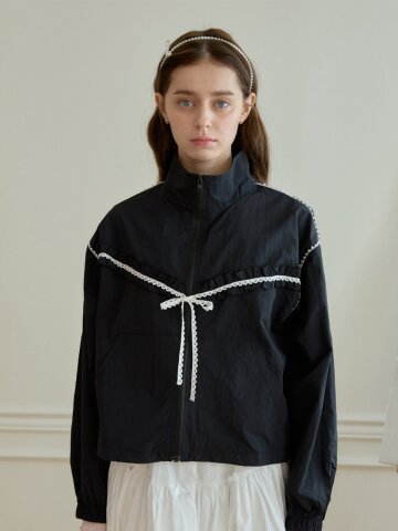 BUBBLE LACE WINDBREAKER_BLACK
