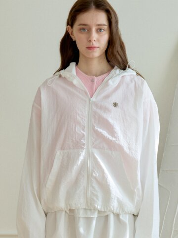 PICNIC HOOD CAP WINDBREAKER_WHITE