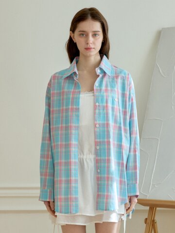 LOLLY CHECK SHIRT_SKY BLUE