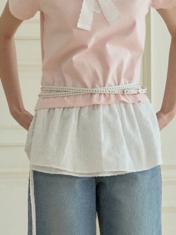 SOFT MINI LAYERED WRAP SKIRT_WHITE