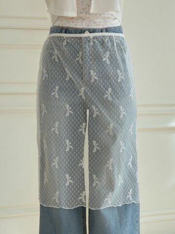 RIBBON LACE LAYERED LONG SKIRT_WHITE