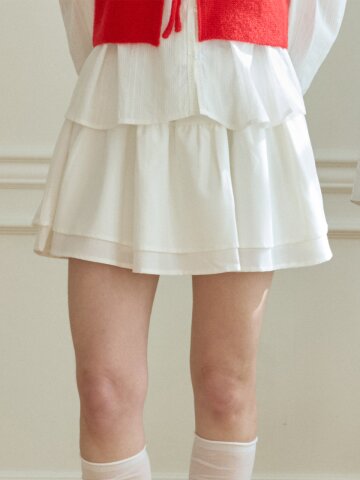 SIMPLE TIERED SKIRT_IVORY