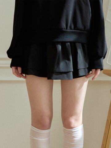 SIMPLE TIERED SKIRT_BLACK