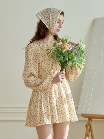 BLOOMING FLOWER DRESS_CREAM
