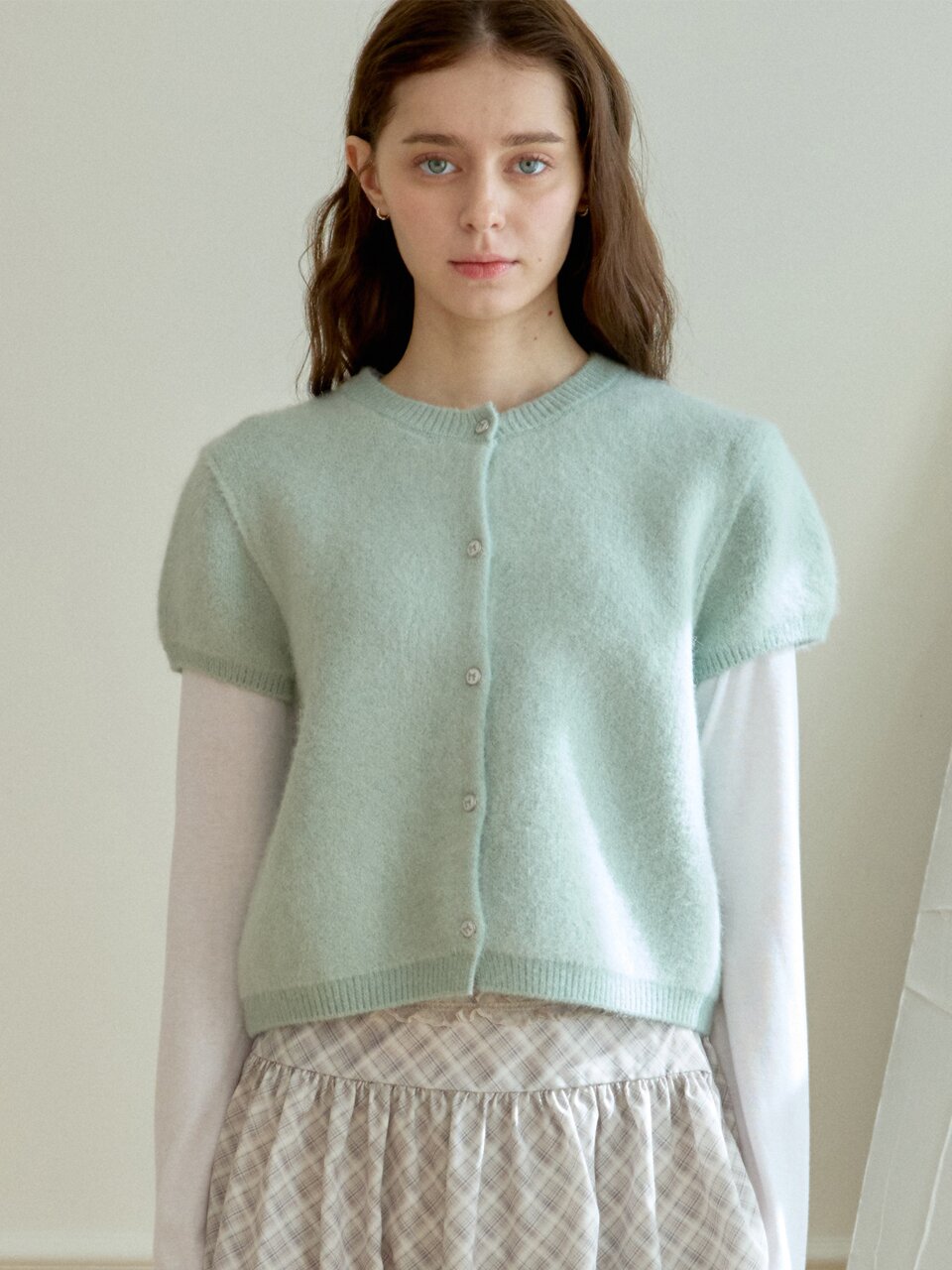 PETIT PUFF KNIT CARDIGAN_MINT