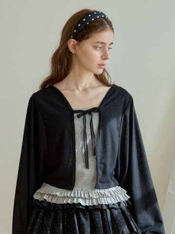 SIMPLE FRILL TIERED TOP_MELANGE GREY