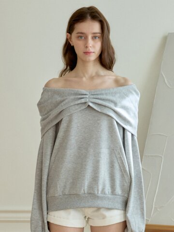 BUD TWO-WAY HOOD SWEATSHIRT_MELANGE GREY