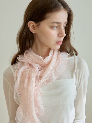 TENDER DOT LACE MUFFLER_PINK
