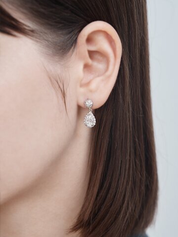 18K GF 모이사나이트 물방울 귀걸이 GI8KPEE082