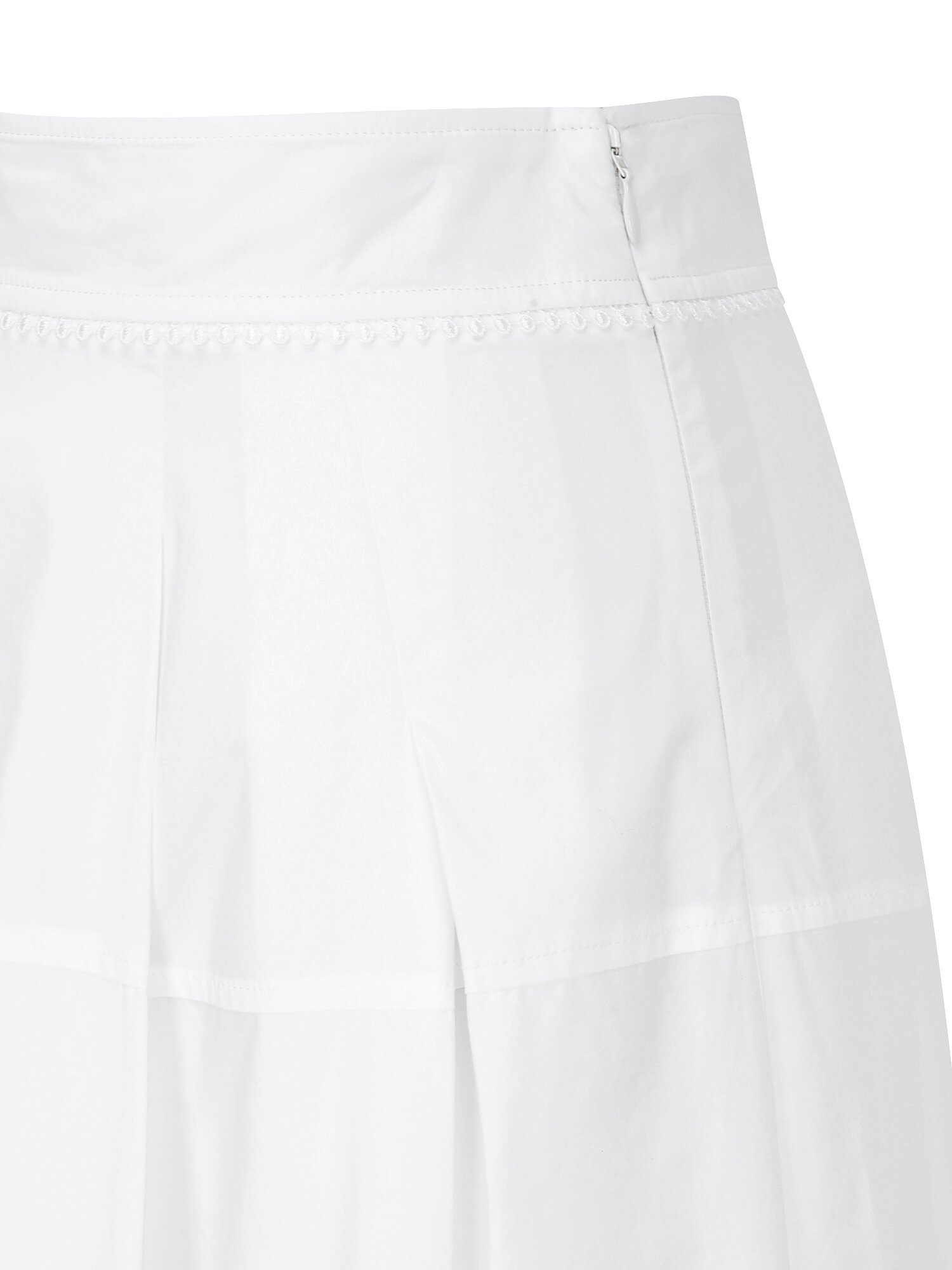 코튼 플라워 텍스쳐 플레어 스커트 (WHITE)