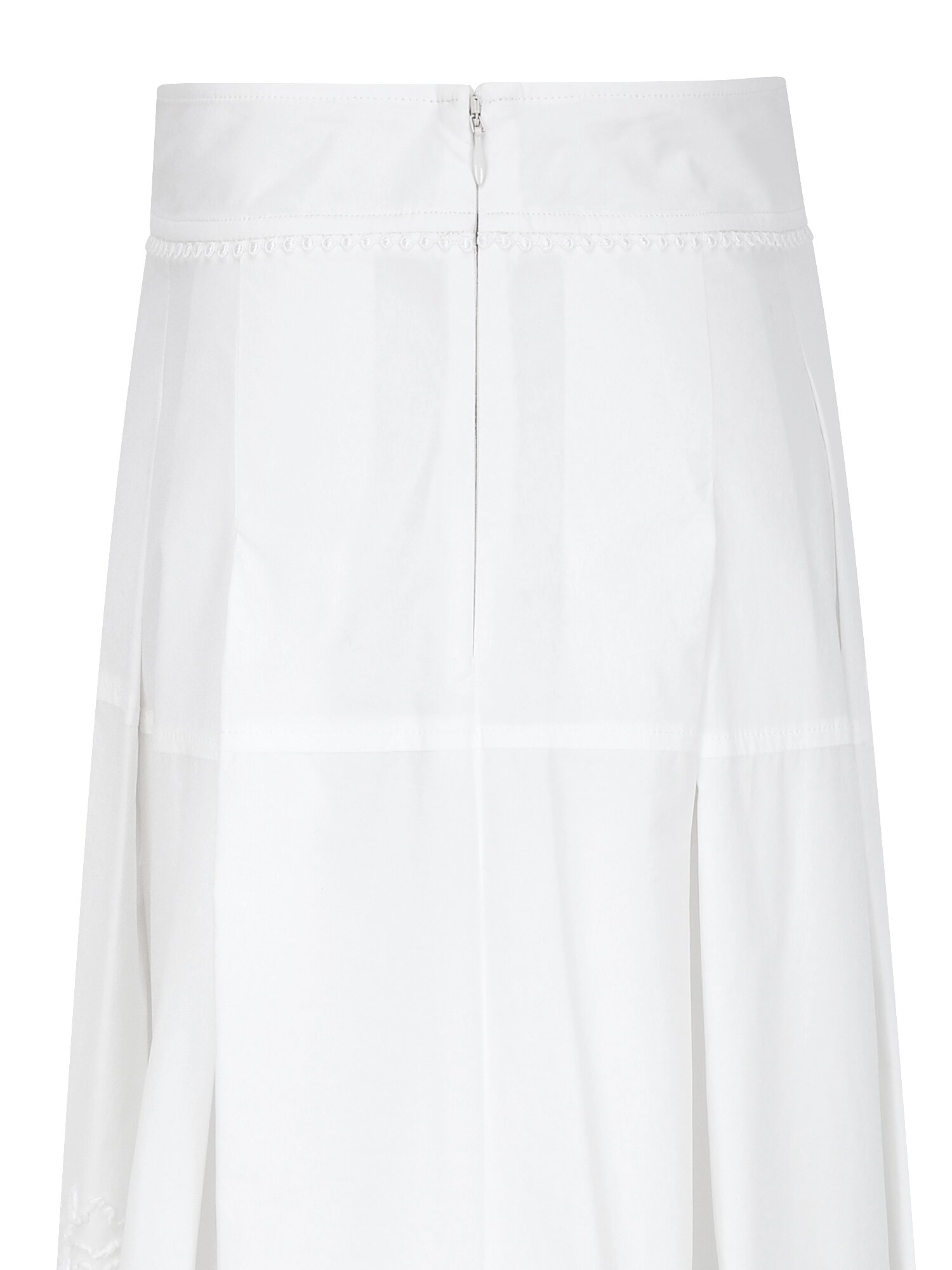 코튼 플라워 텍스쳐 플레어 스커트 (WHITE)