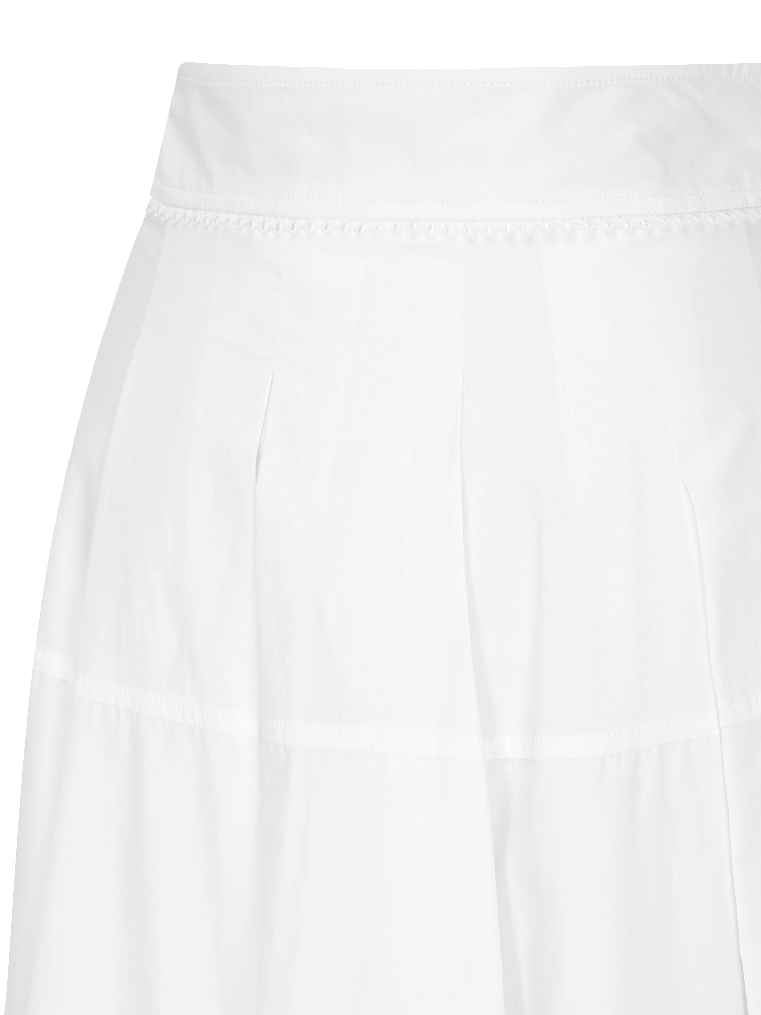 코튼 플라워 텍스쳐 플레어 스커트 (WHITE)