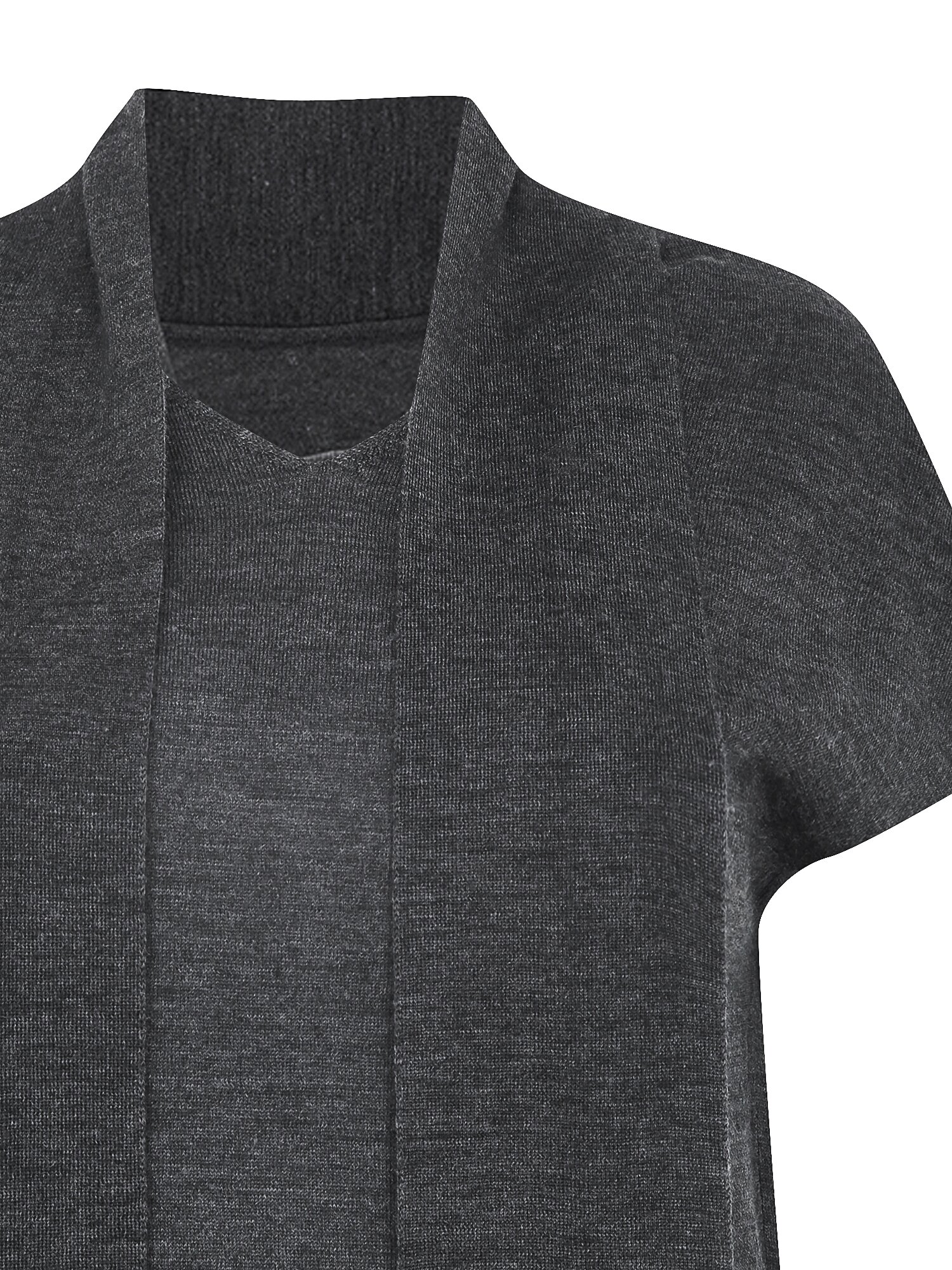 울 투웨이 스카프넥 풀오버 니트 (DARK GREY)