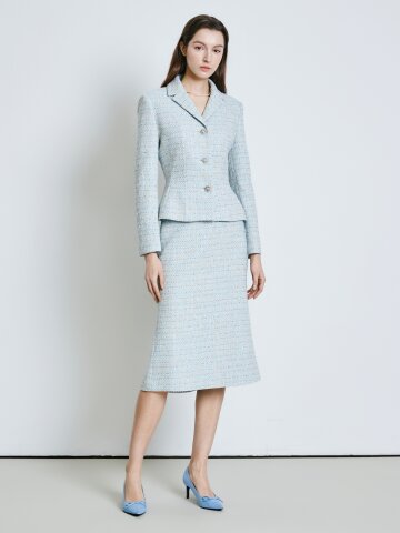 글리터 트위드 머메이드 스커트 