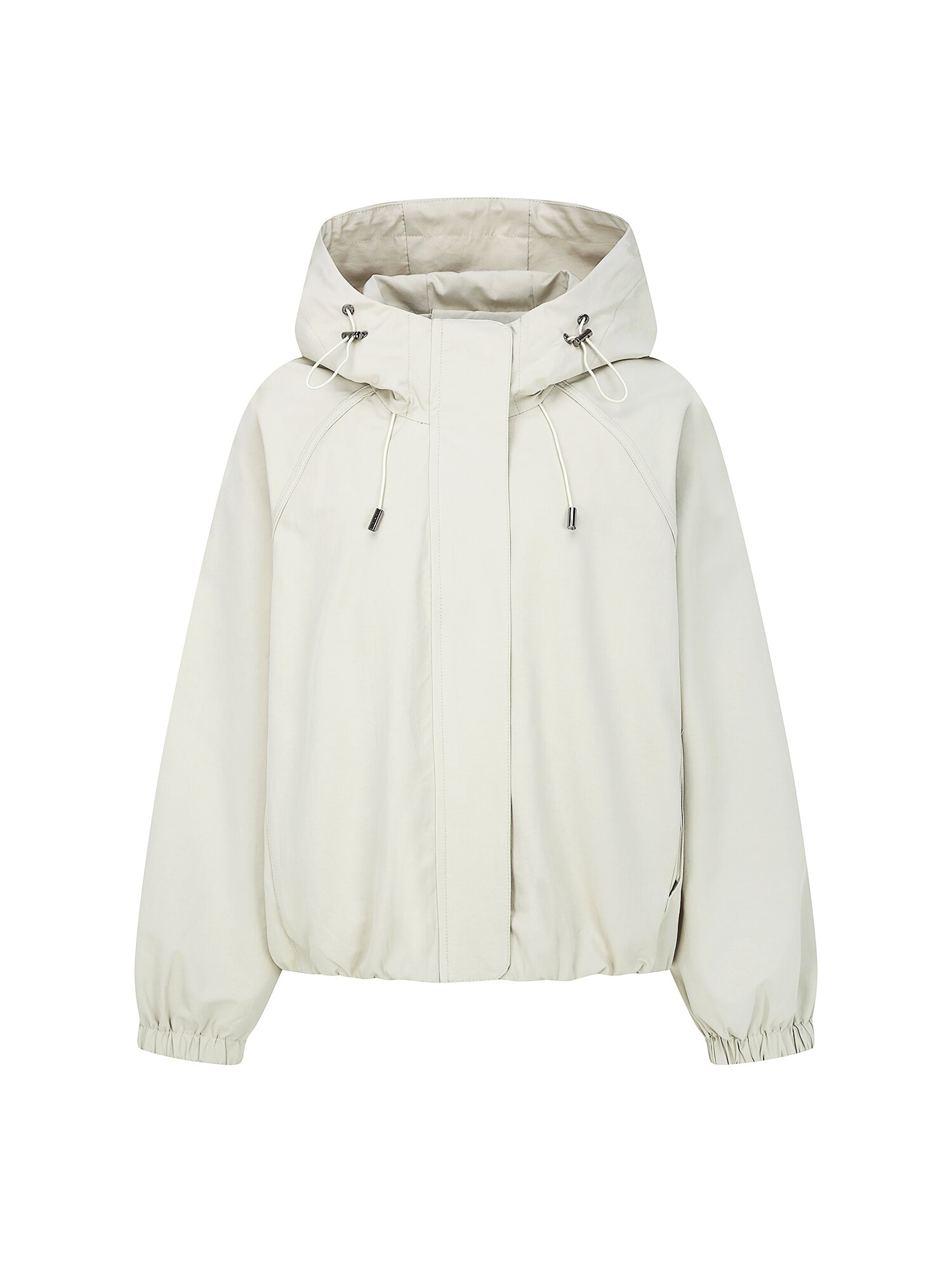 코튼 스트링 후드 집업 점퍼 (LIGHT BEIGE)