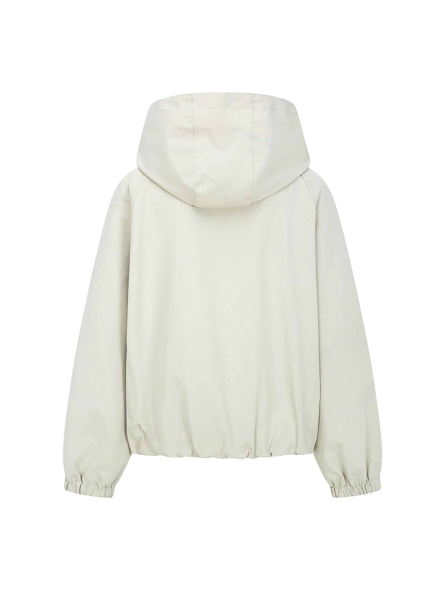 코튼 스트링 후드 집업 점퍼 (LIGHT BEIGE)