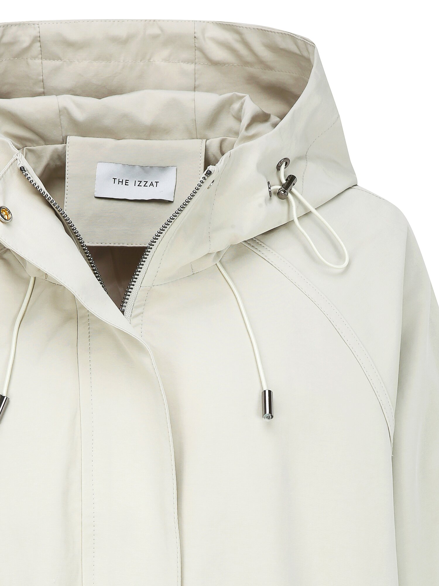 코튼 스트링 후드 집업 점퍼 (LIGHT BEIGE)