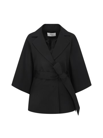 케이프 하프 트렌치 코트 