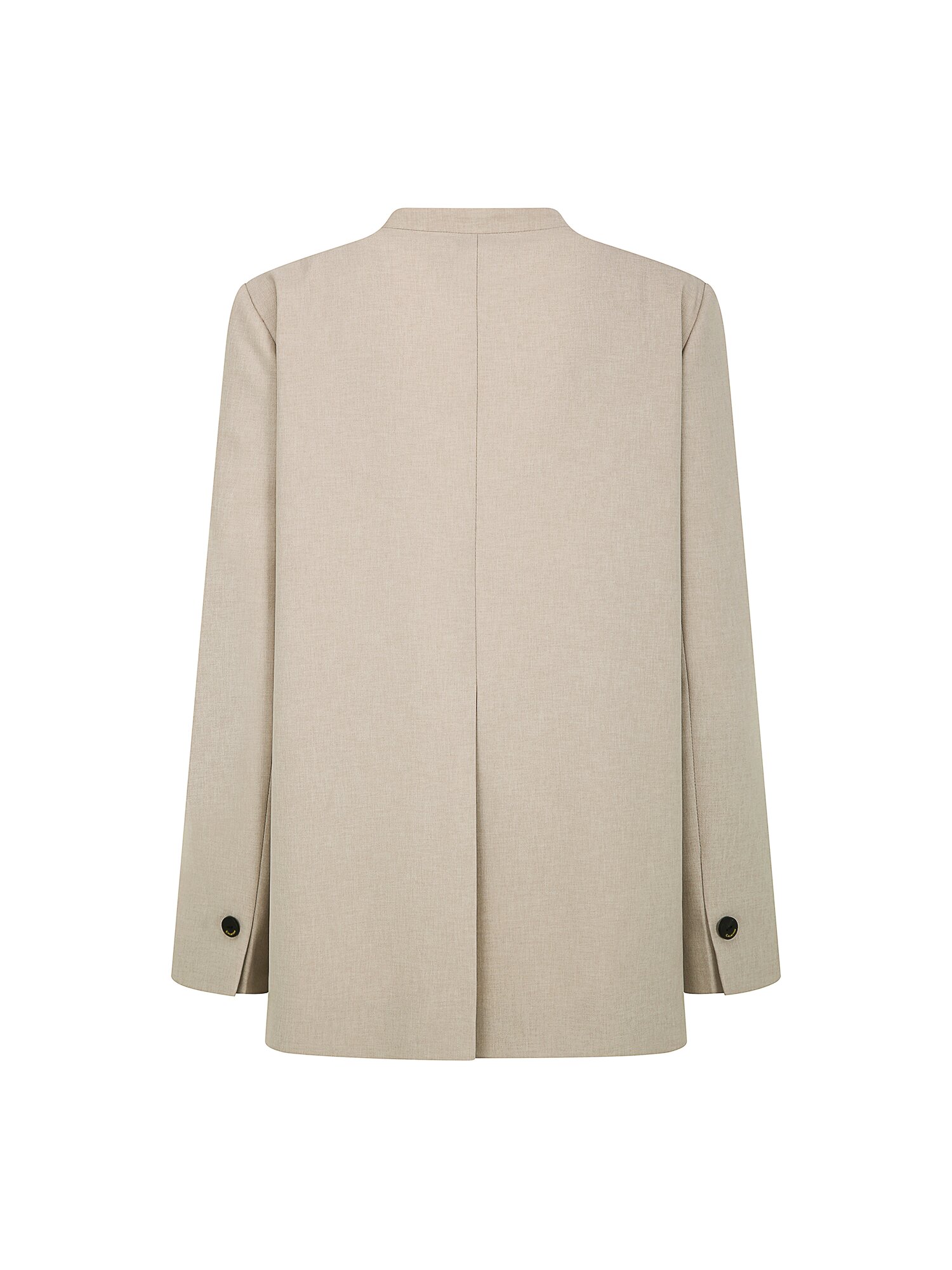 루즈핏 원버튼 브이넥 재킷 (LIGHT BEIGE)