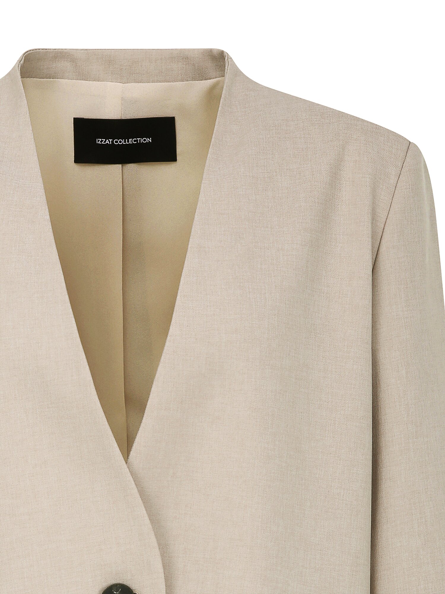 루즈핏 원버튼 브이넥 재킷 (LIGHT BEIGE)