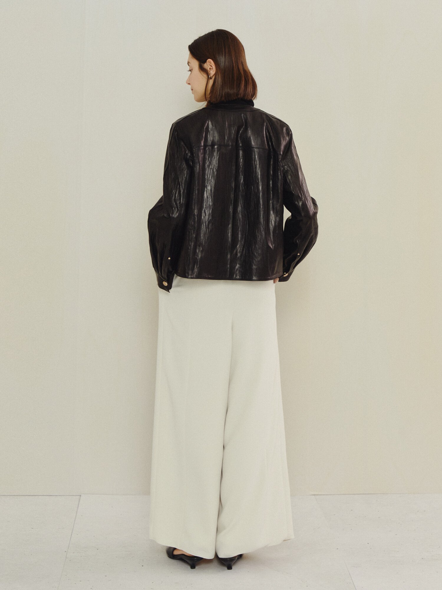 데일리 실루엣 램스킨 레더 재킷 (BLACK)