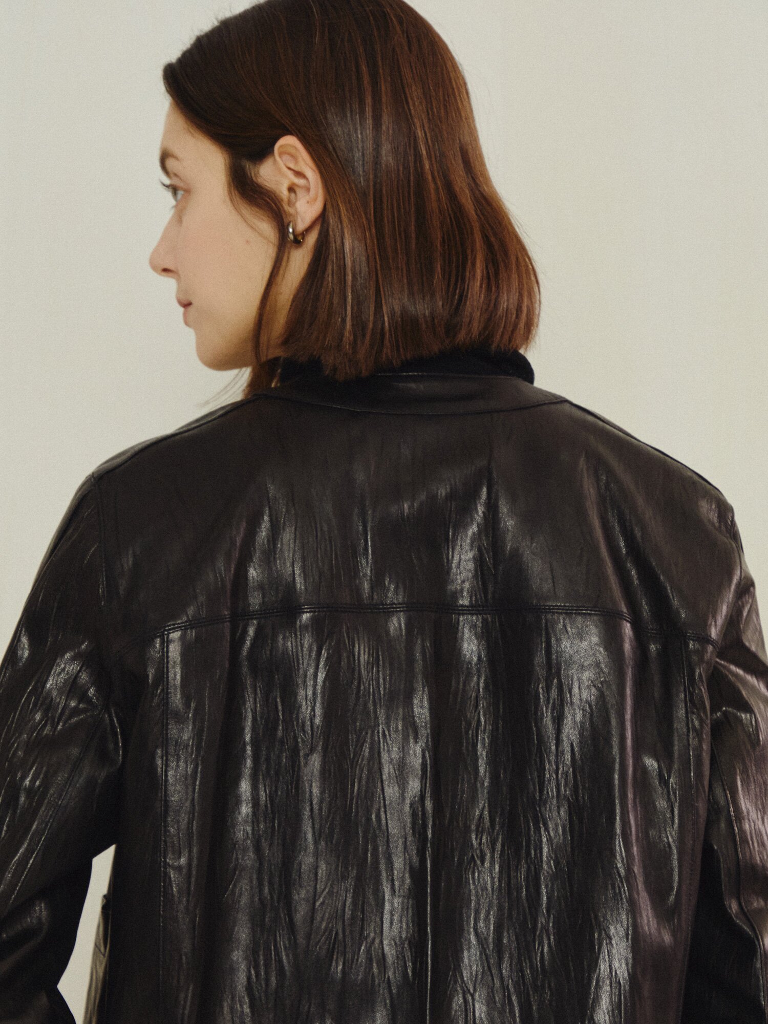 데일리 실루엣 램스킨 레더 재킷 (BLACK)