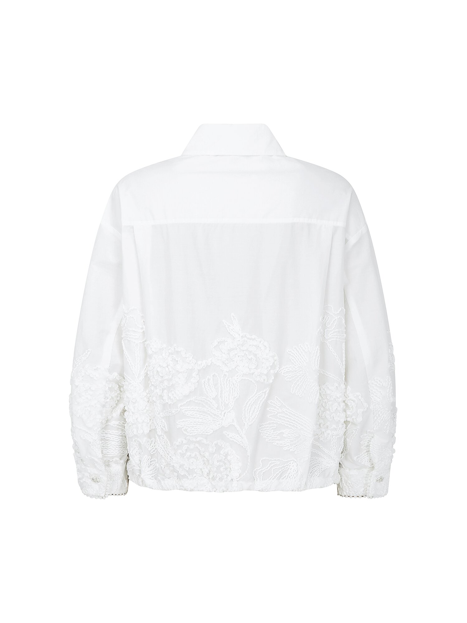 코튼 플라워 텍스쳐 블라우스 (WHITE)