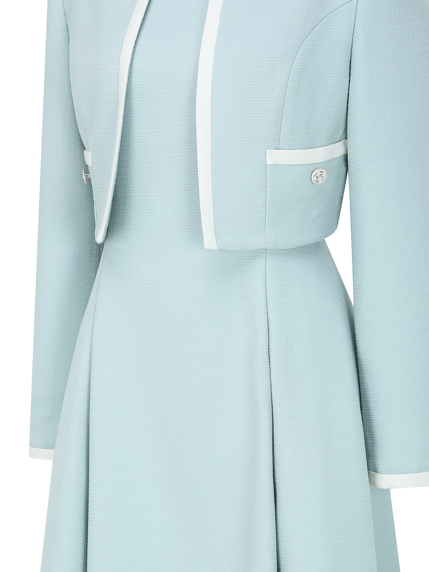 스퀘어 플레어 원피스 +재킷 세트 (MINT)