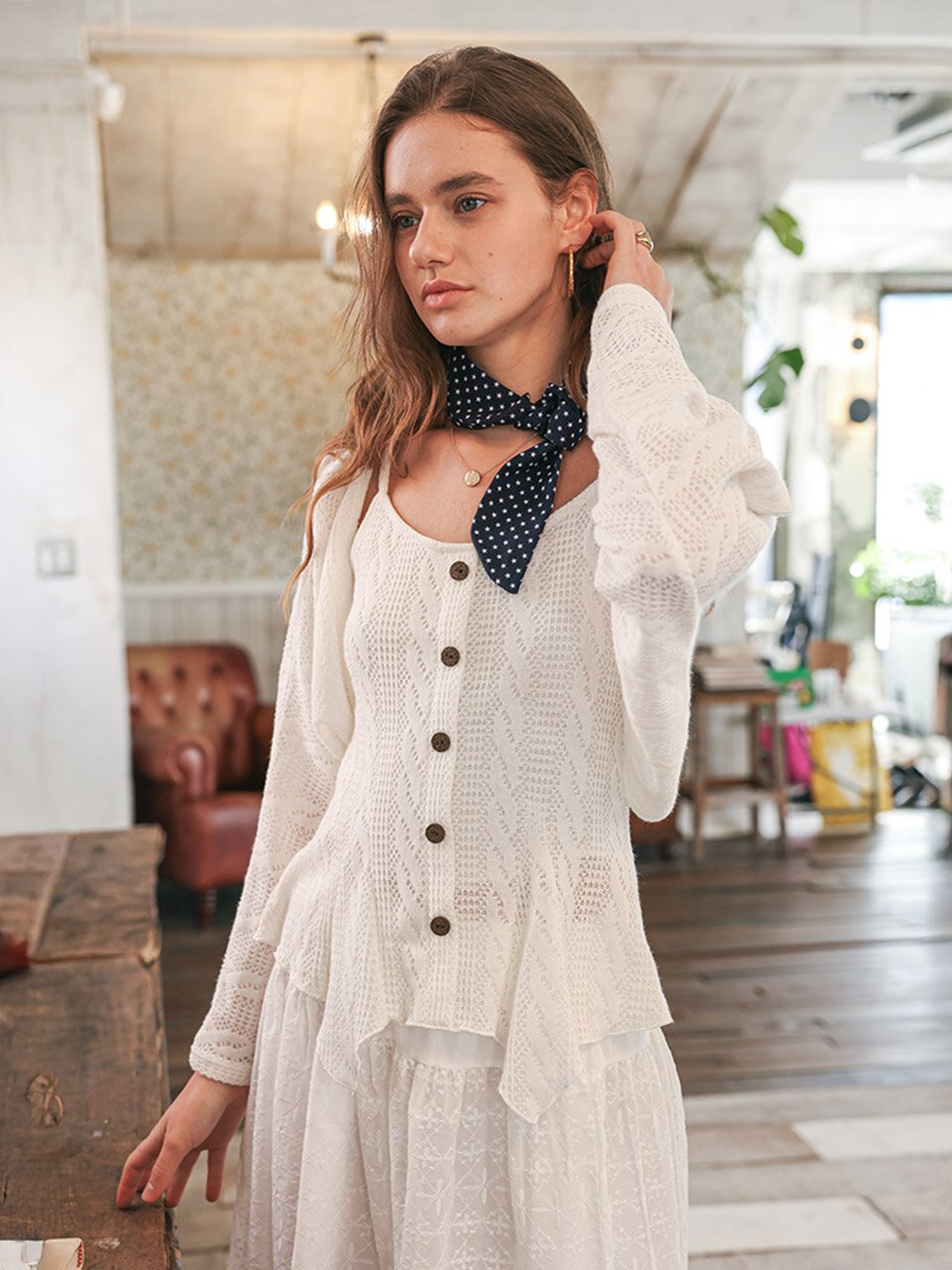 PM_Rib knit cardigan and inner top set_3color