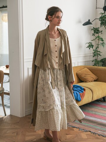 PM_Calm layered tie robe coat_2color