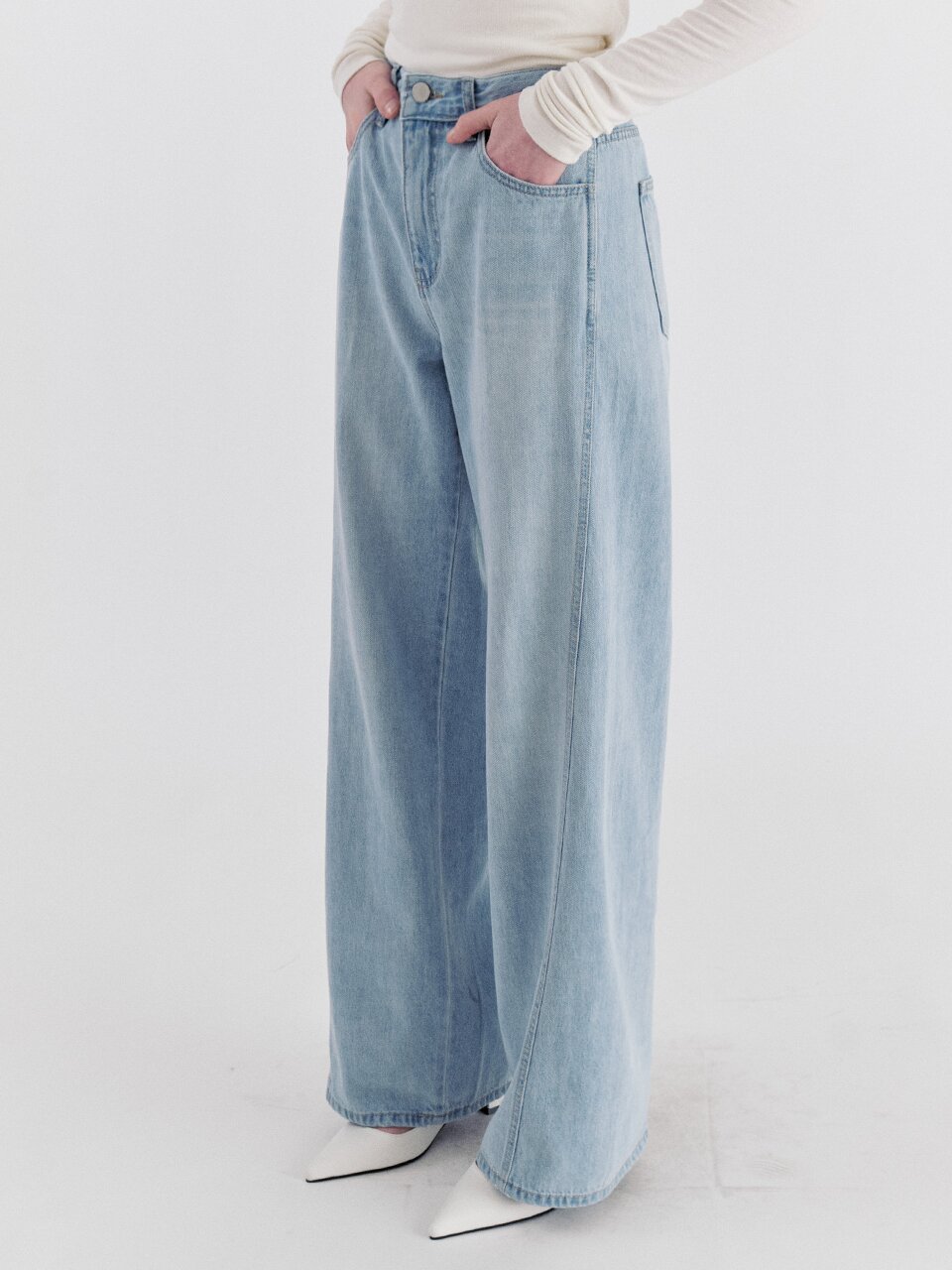 Shape Curved Denim pants - Light Blue
