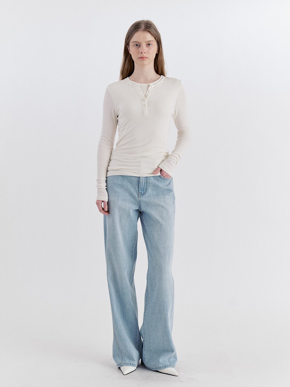Shape Curved Denim pants - Light Blue