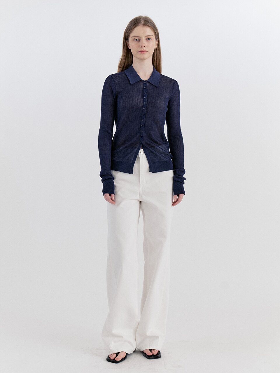 Shape Curved Cotton pants - Ivory