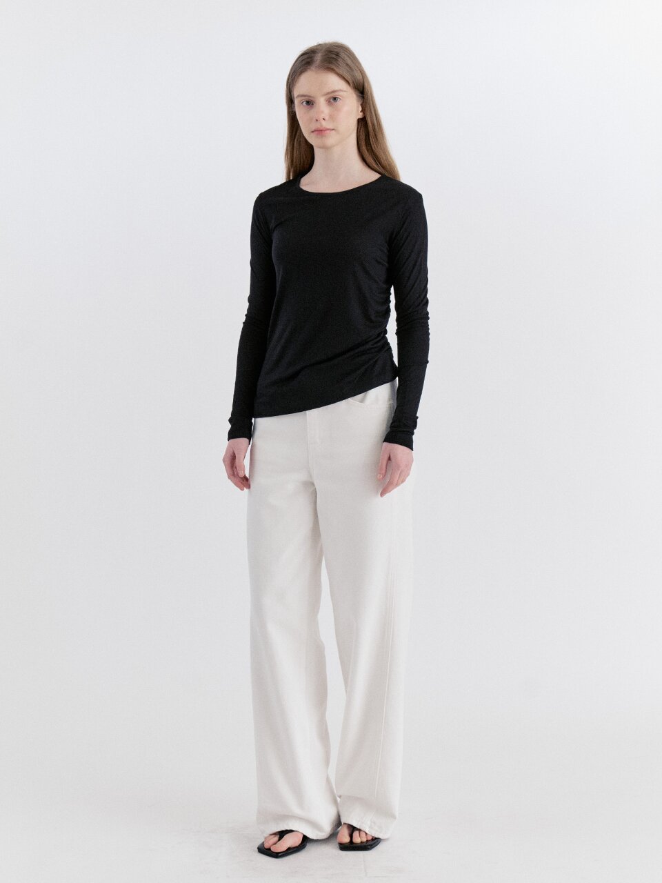 Shape Curved Cotton pants - Ivory