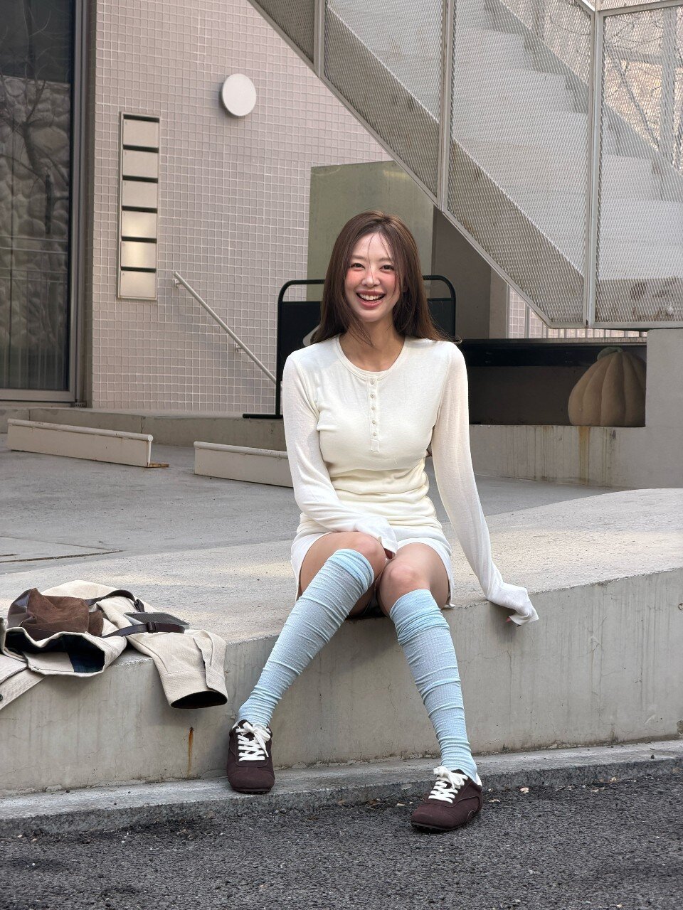 Basic Layered Panel T-Shirt - Gray