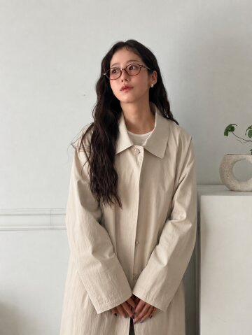 Classic Cotton Raglan Trench Coat - Beige