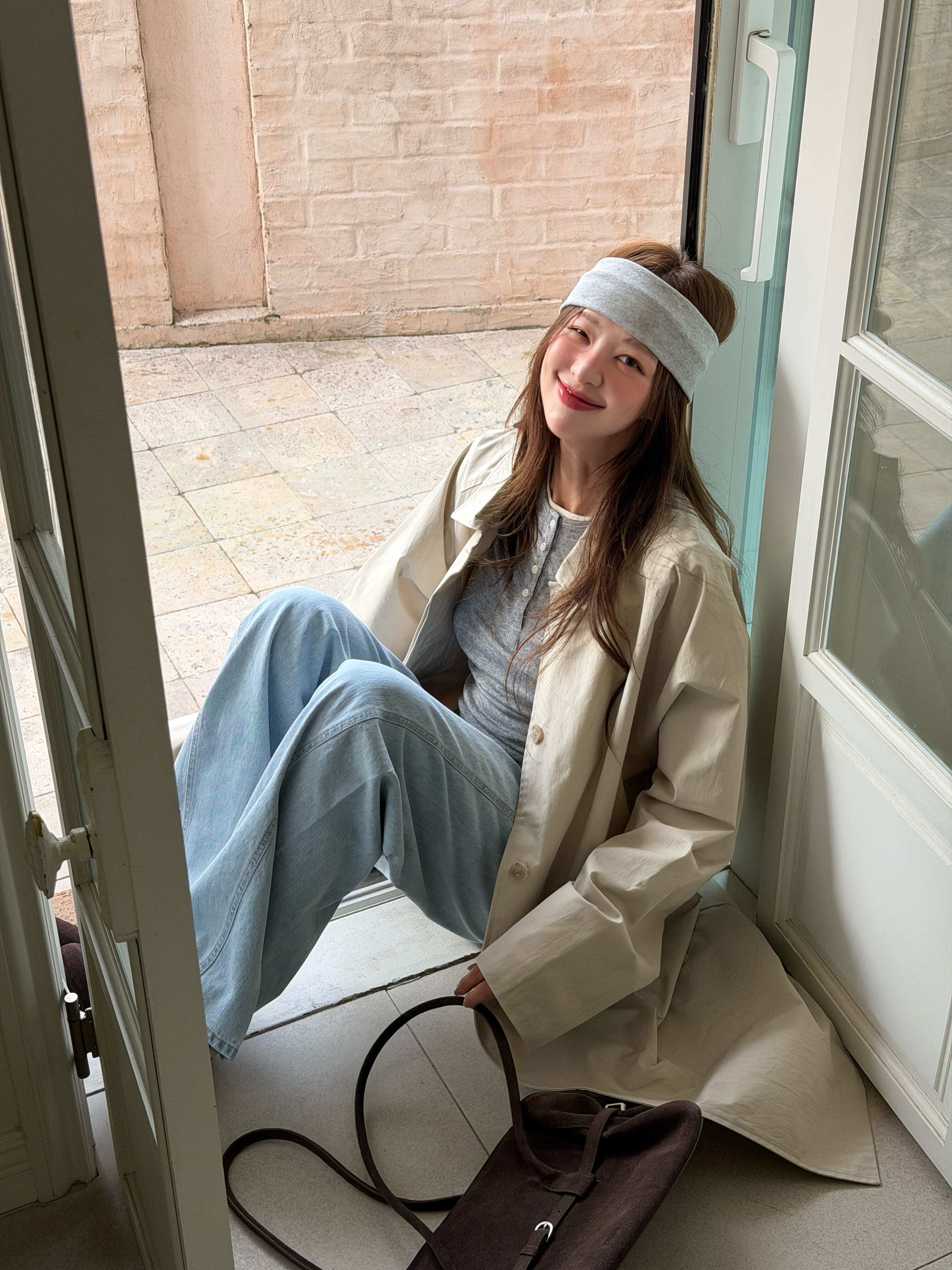 Classic Cotton Raglan Trench Coat - Beige