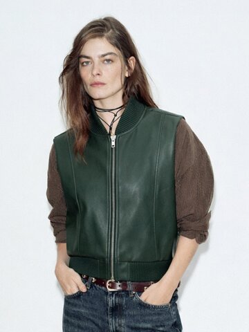 매트 컬러팝 집업 레더 베스트_SOVS260101