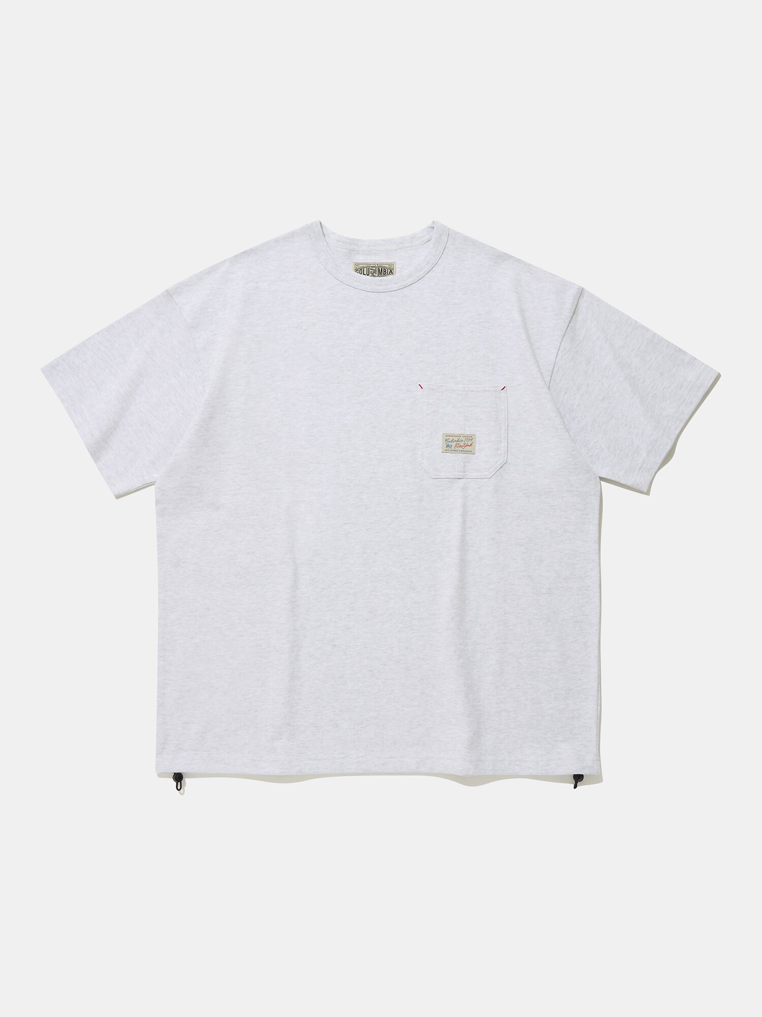 SL-LABEL POCKET STRING S/S T-SHIRTS_LIGHT MELANGE GRAY