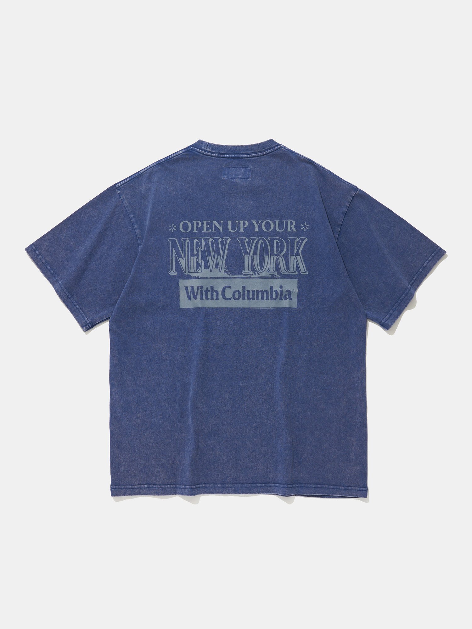 OPEN YOUR NY SALT WASHED S/S T-SHIRTS_BLUE