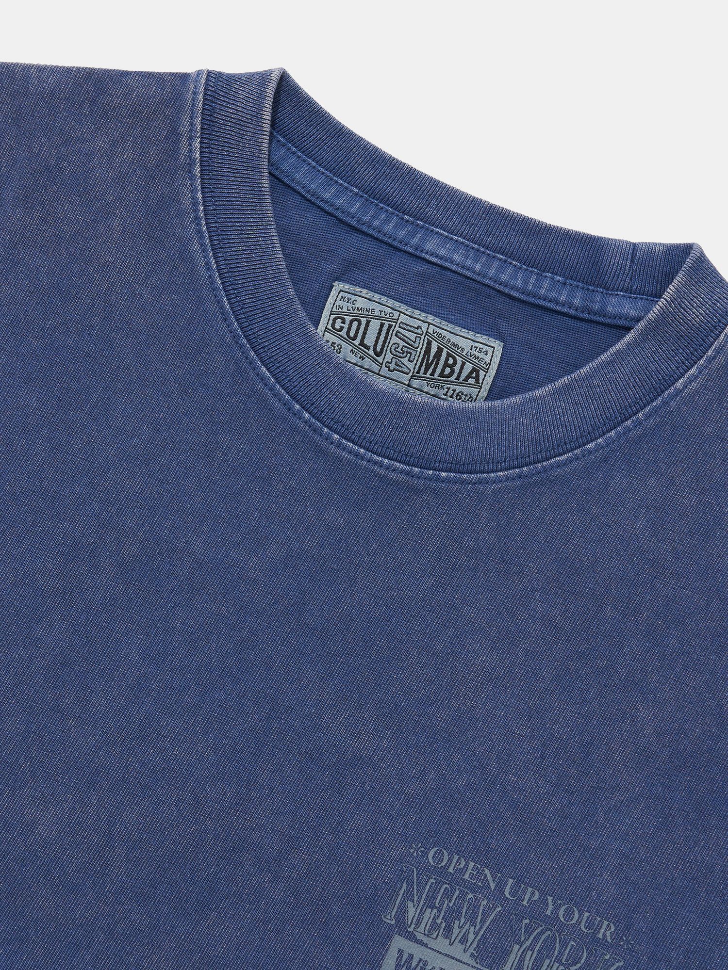 OPEN YOUR NY SALT WASHED S/S T-SHIRTS_BLUE