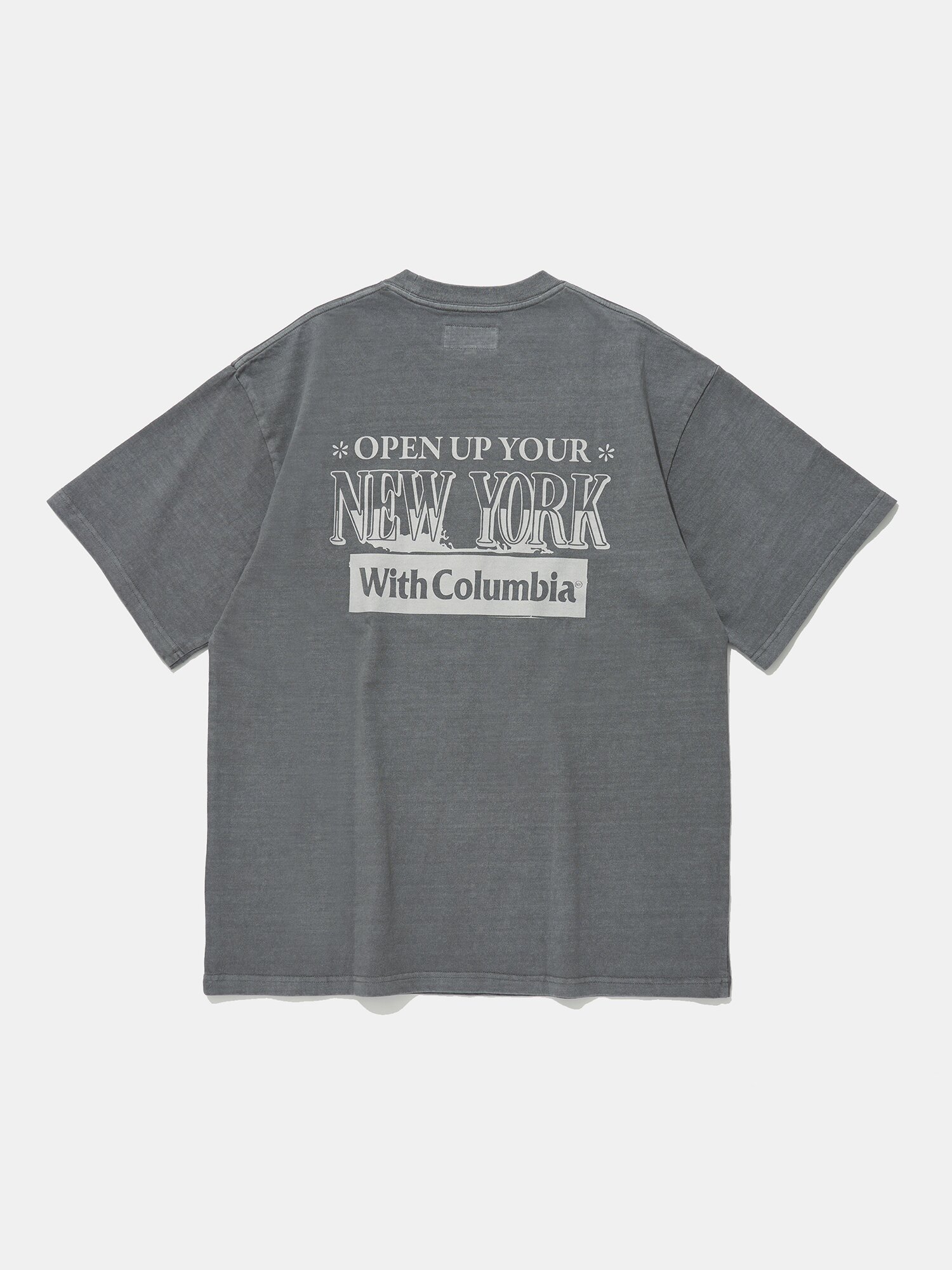 OPEN YOUR NY SALT WASHED S/S T-SHIRTS_GRAY
