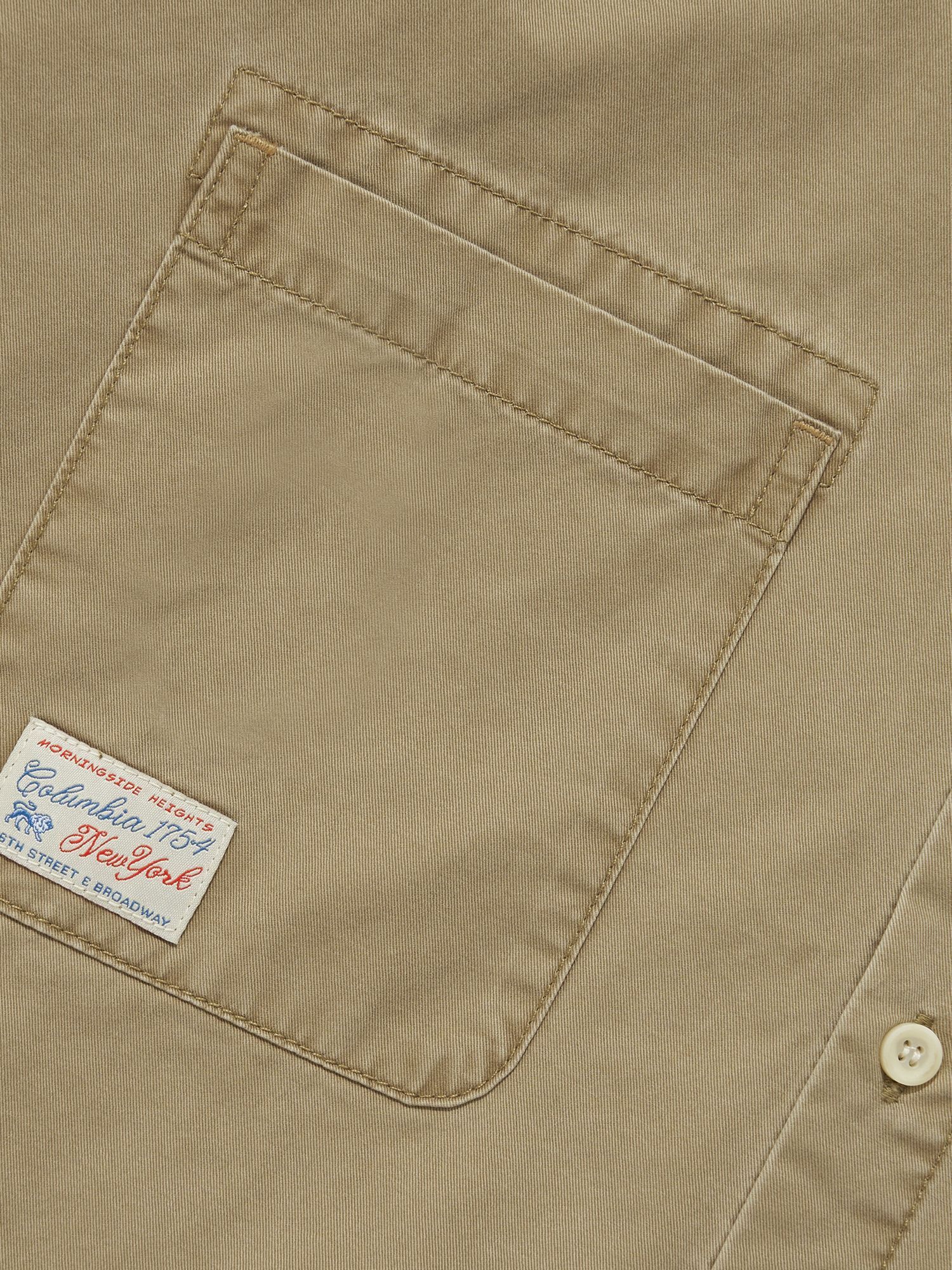 SL-LABEL WASHED BIG POCKET TWILL S/S SHIRTS_BEIGE