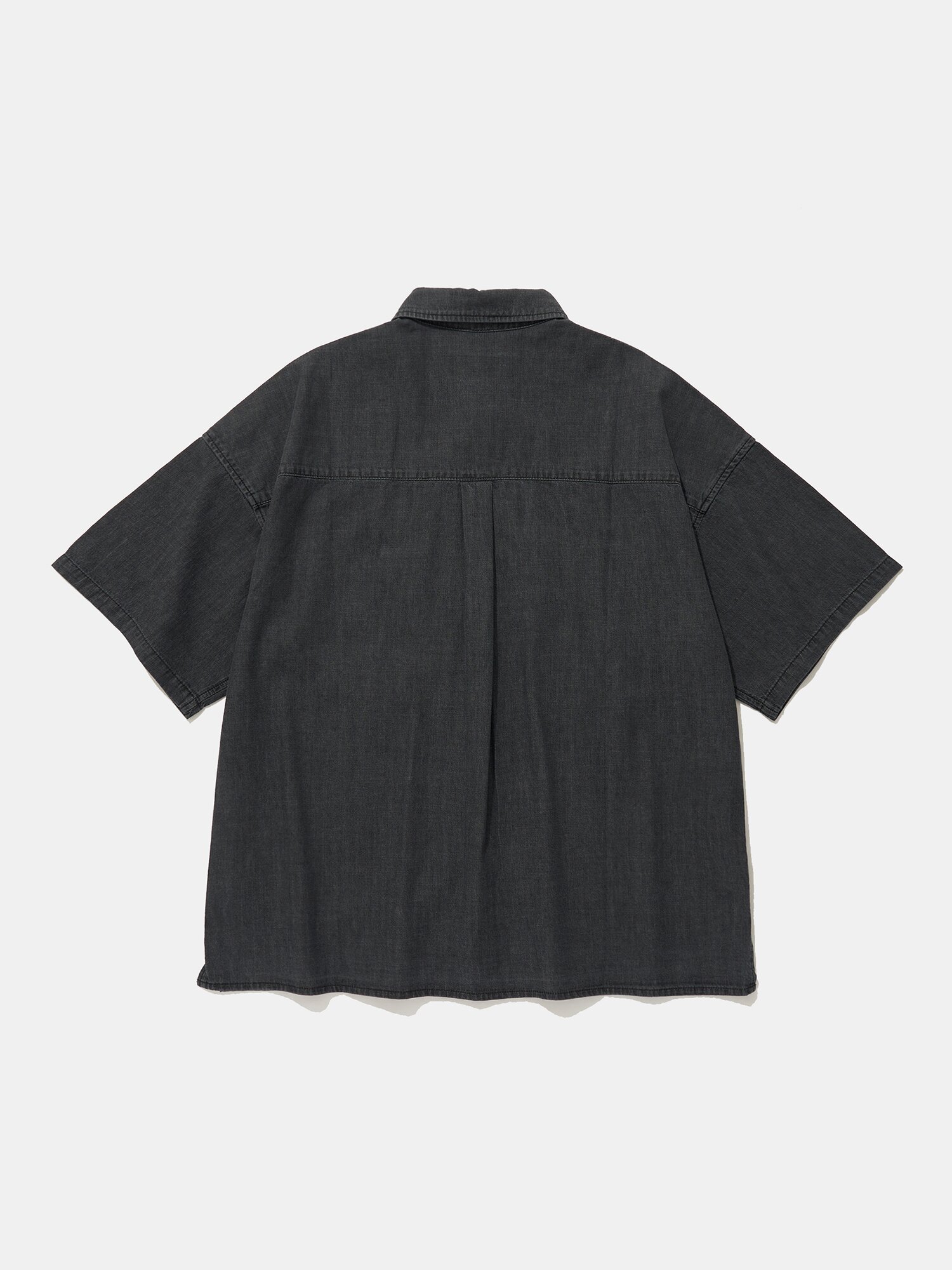 SL-LABEL BIG POCKET DENIM S/S SHIRTS_BLACK JEAN