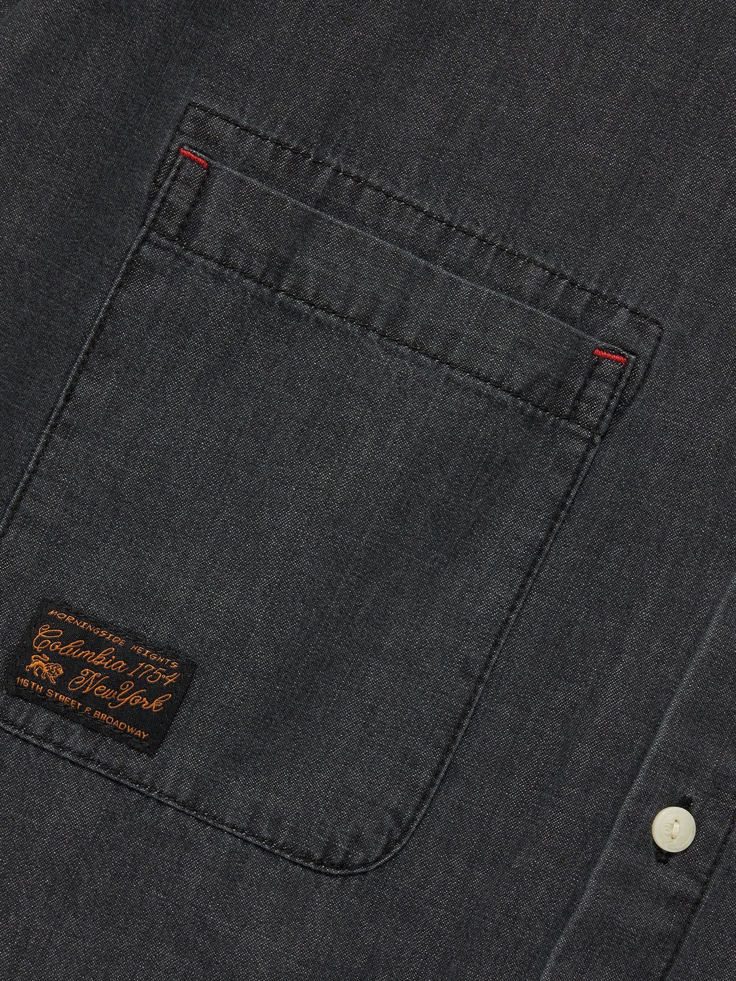 SL-LABEL BIG POCKET DENIM S/S SHIRTS_BLACK JEAN