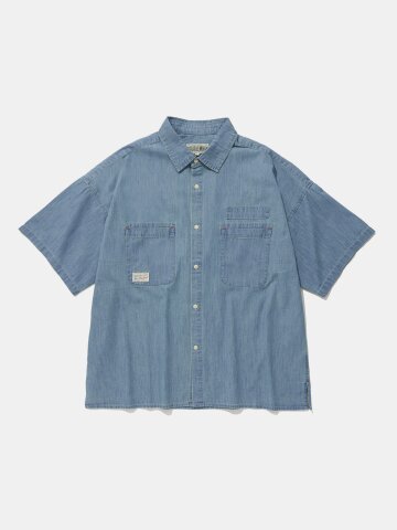 SL-LABEL BIG POCKET DENIM S/S SHIRTS_LIGHT JEAN