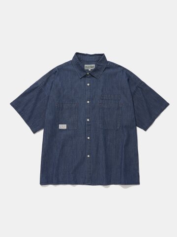 SL-LABEL BIG POCKET DENIM S/S SHIRTS_MIDNIGHT JEAN